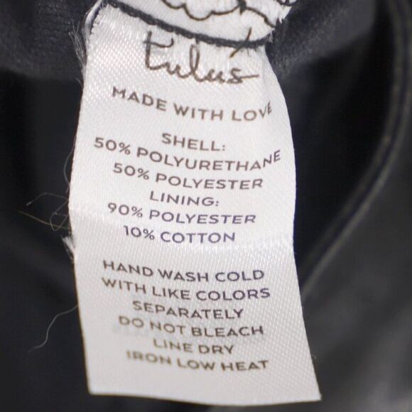 Lulus Check Your Vibe Black Vegan Leather High Rise Pants Size XS NWT - Picture 9 of 9